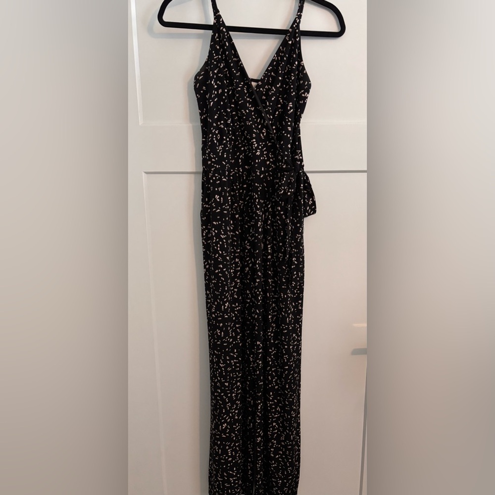 Kaileigh Black and White Wide Leg Jumpsuit